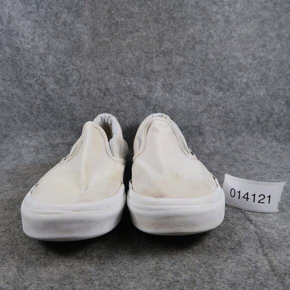 Vans Shoes Womens 6.5 Classic Slip On Sneakers Casual Skate White Canvas Trainer - Picture 2 of 12